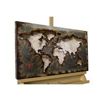 METALLBILD Silber 60/40 cm - Silberfarben/Braun, Metall (1.7/40cm) - KUNSTLOFT