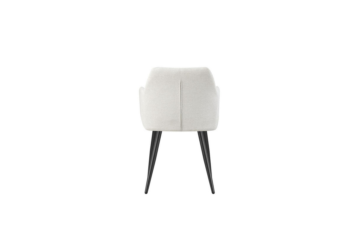 ARMLEHNENSTUHL Bella creme 2er Set - Creme/Schwarz, Textil/Metall (55/82/62cm) - Xonox