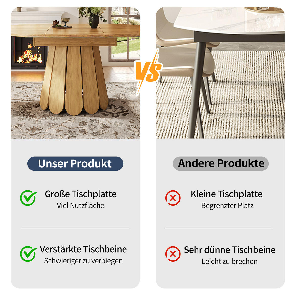 ESSTISCH 118(158)/118/76,8 cm Natur aus MDF ausziehbar - Naturfarben, Holzwerkstoff (158/118/76cm) - OKMYHOME