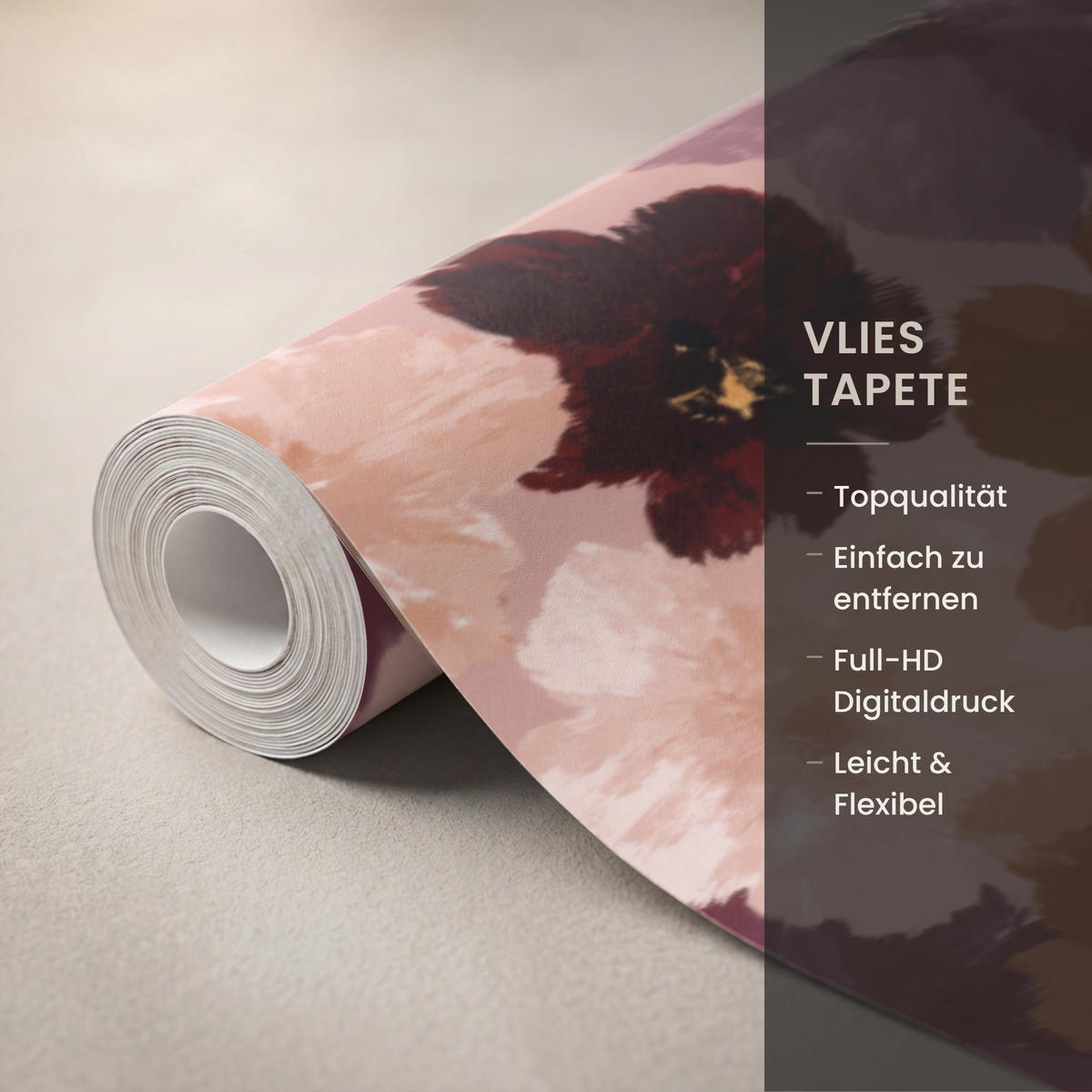 TAPETE - Blumen - Abstrakt - Erdtöne - 450x200 cm - Multicolor, Papier (450/200cm) - OnlyWow