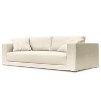 3-SITZER SOFA mit Wechselbezug - Webstoff - Creme, Textil (245/63/122cm) - home24
