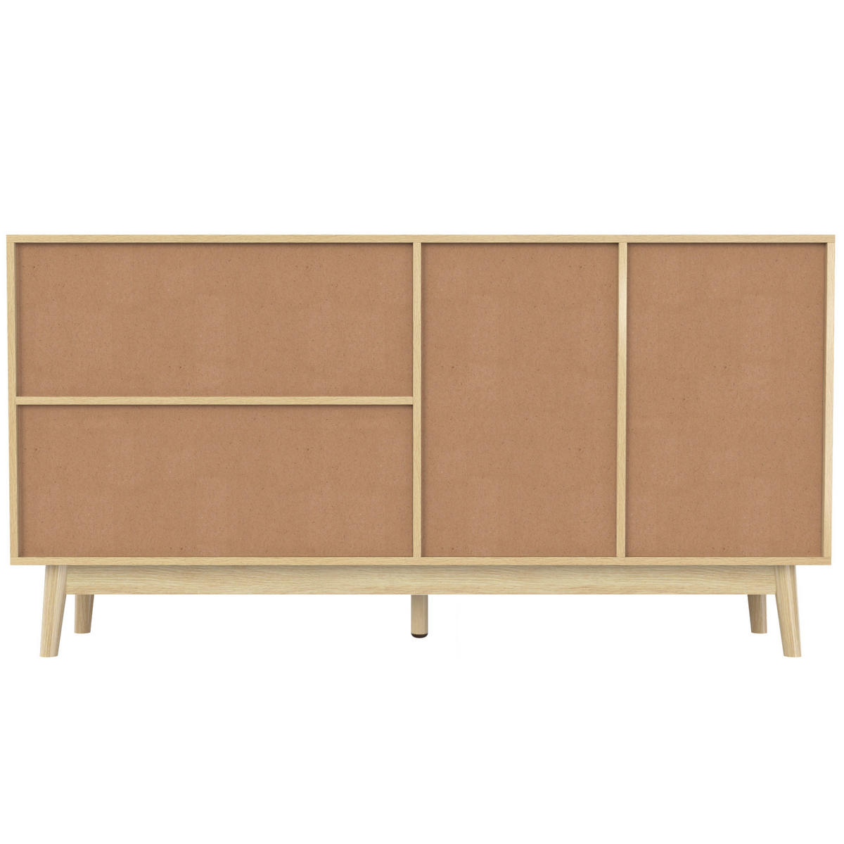 SIDEBOARD 155/38/80 cm Holzfarbe aus MDF und Spanplatte mit Schiebetüren - Naturfarben, Holzwerkstoff (38/80/155cm) - OKMYHOME