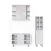 BADMÖBEL-SET Fynn Weiß 3 Teile, mit Midischrank Tür groß - Weiß, Holzwerkstoff (60/54/32cm) - Vicco