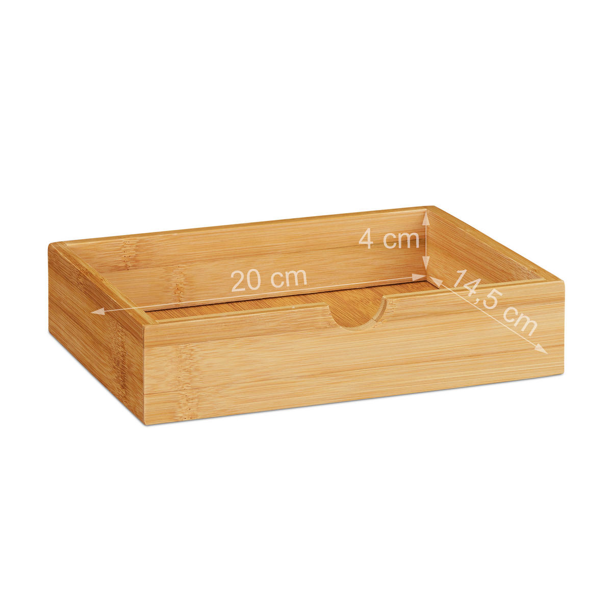 MONITORSTÄNDER Natur Bambus 2 Schubladen - Hellbraun, Holz (18/47/11.5cm) - Relaxdays