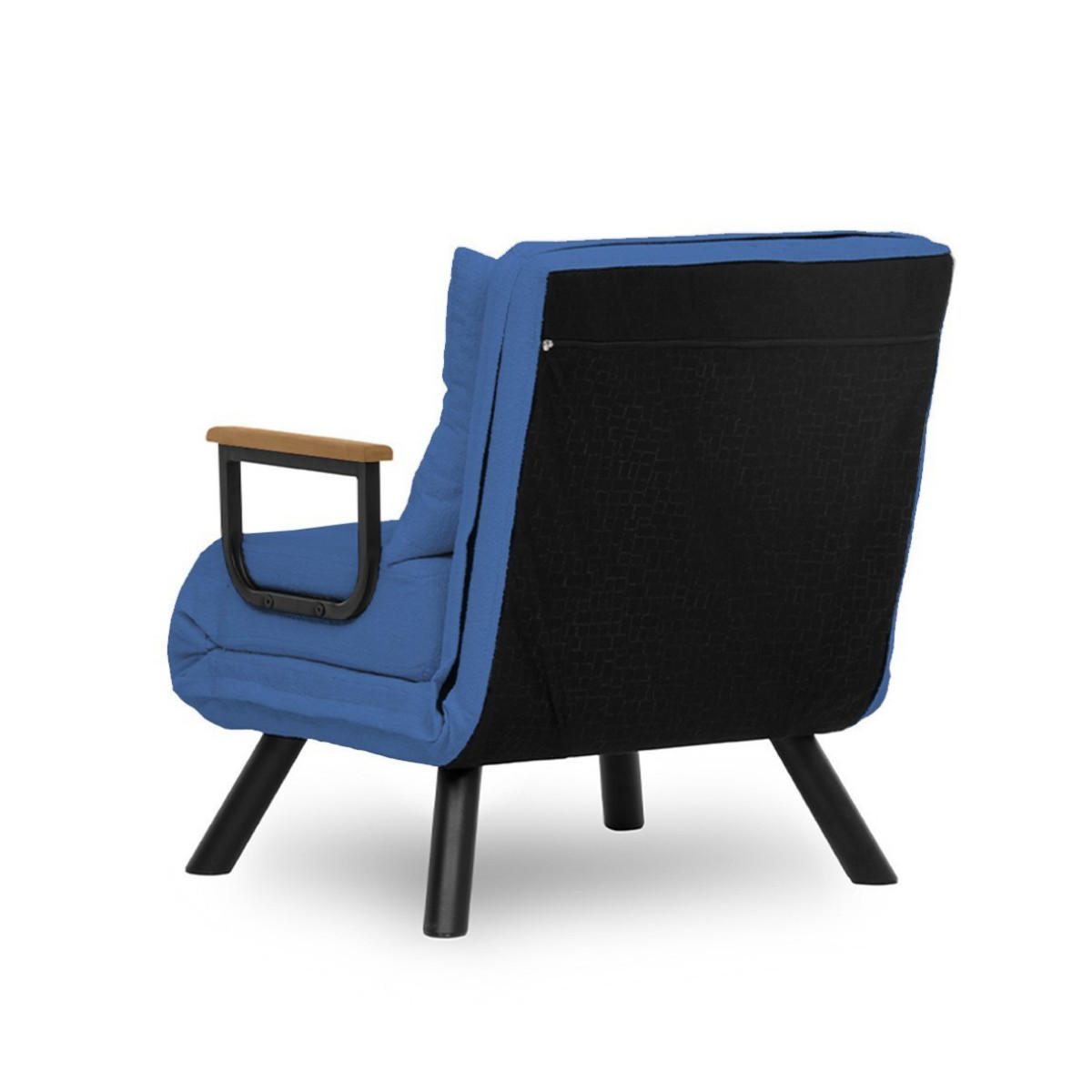 SESSEL mit Stoffbezug und Metallfüßen, umwandelbar 67/50/41 cm - Blau, Metall (50/41/60cm) - Calicosy