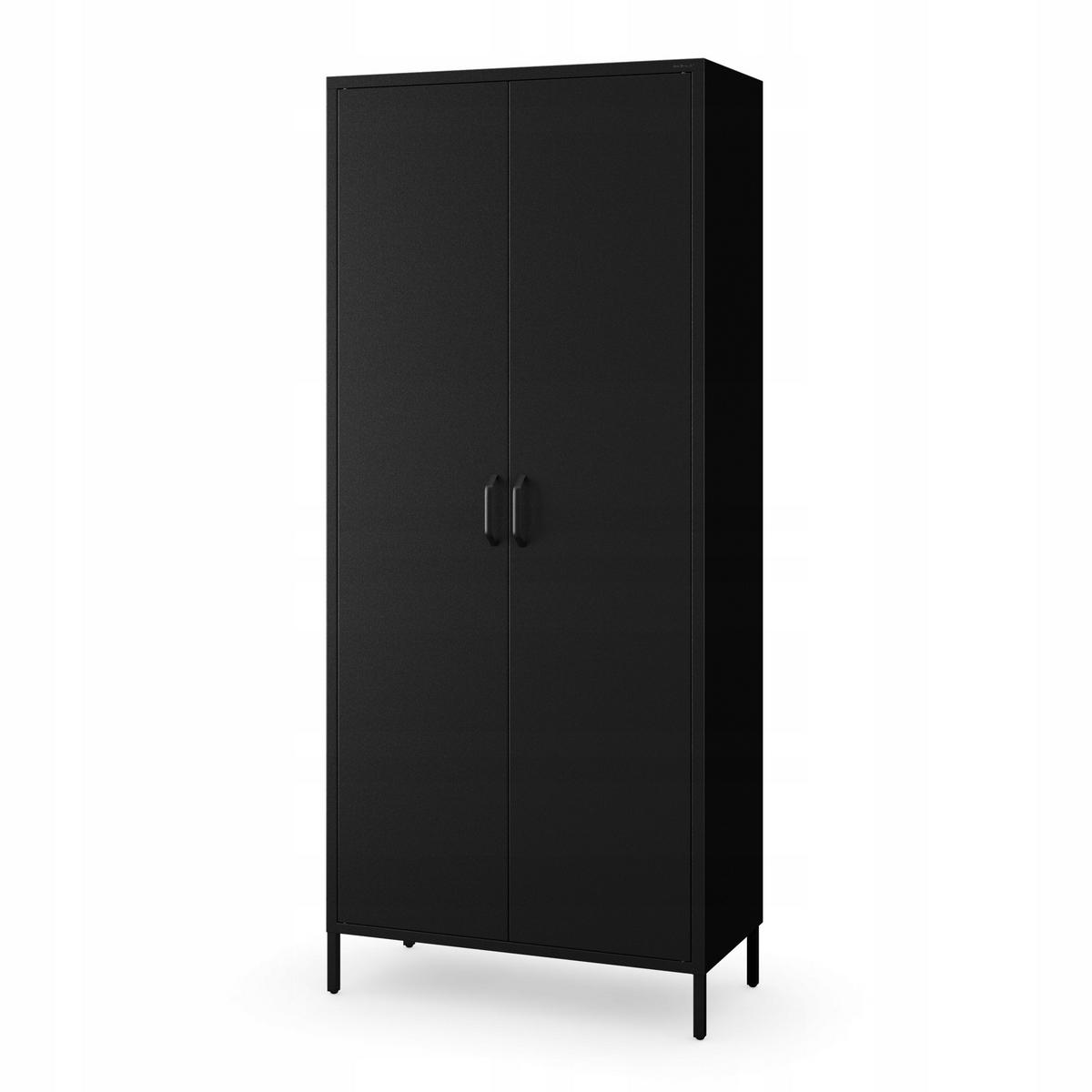 KLEIDERSCHRANK FLAVIO - Schwarz, Metall (80/185/45cm) - Jan Nowak