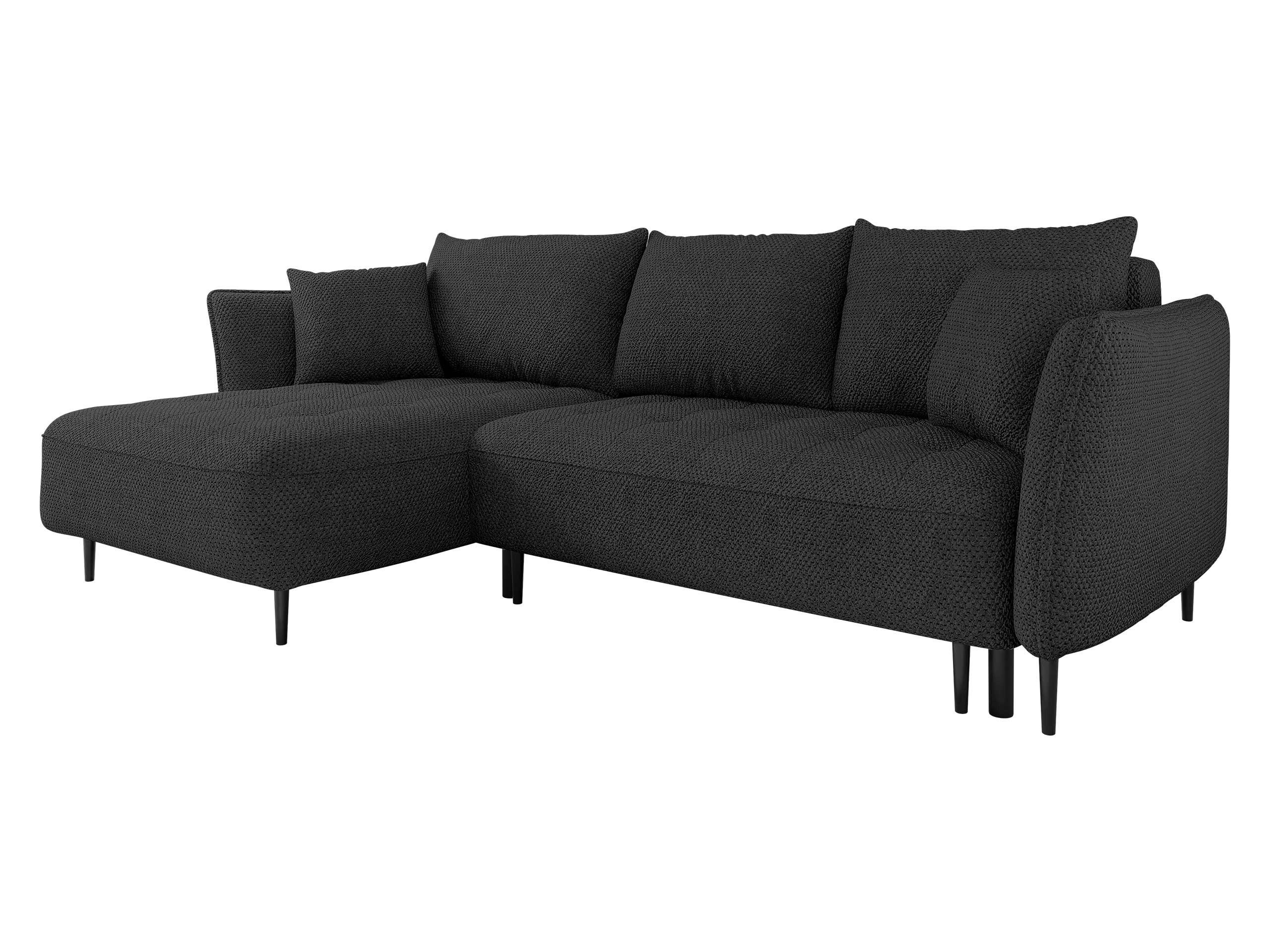 ECKSOFA Bari, Seite: Links - Anthrazit/Schwarz, Holz/Textil (276/158cm) - MIRJAN24