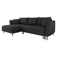 ECKSOFA Bari, Seite: Links - Anthrazit/Schwarz, Holz/Textil (276/158cm) - MIRJAN24