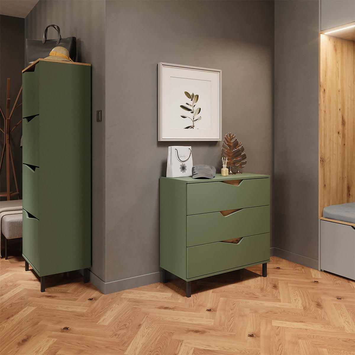 BOTNÍK NA BOTY Marelle Zelená/umělecká - zelená barva, kompozitní dřevo (60/167.4/38cm) - Vicco