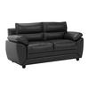 SOFA 2-Sitzer - Kunstleder - Schwarz - MANOA - Schwarz, Leder (163/88/82cm) - Vente-Unique