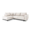 AUSKLAPPBARES-ECKSOFA links Caro aus strukturiertem Stoff leichtes beige 5 Sitzplätze - Beige, Textil (187/247cm) - Micadoni
