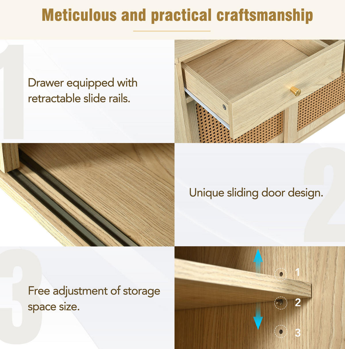 SIDEBOARD 120/40/78 cm Eiche aus MDF mit 3 Schubladen und 3 Türen - Eichefarben, Holzwerkstoff (40/78/120cm) - OKMYHOME