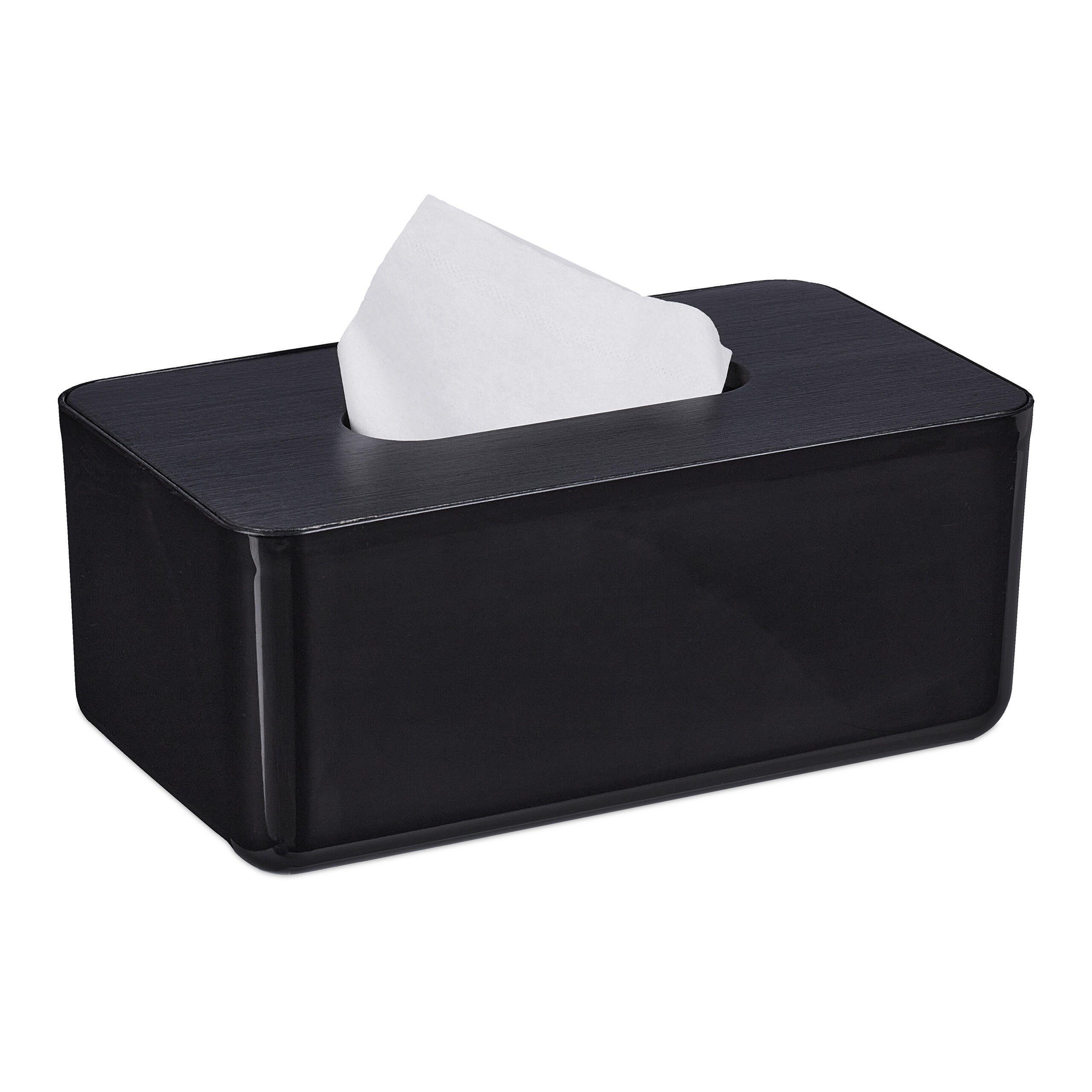 DRŽIAK na vaty - čierna, drevo/plast (13/23/10cm) - Relaxdays