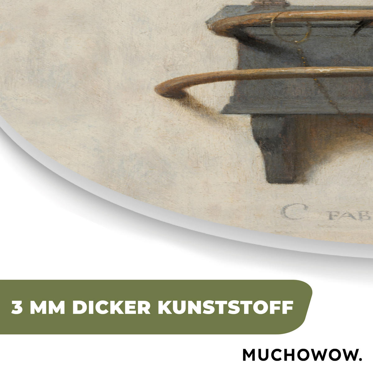 WANDBILD Stieglitz - Alter Meister - Carel Fabritius 40x40 cm - Grau, Kunststoff (40/40cm) - MuchoWow
