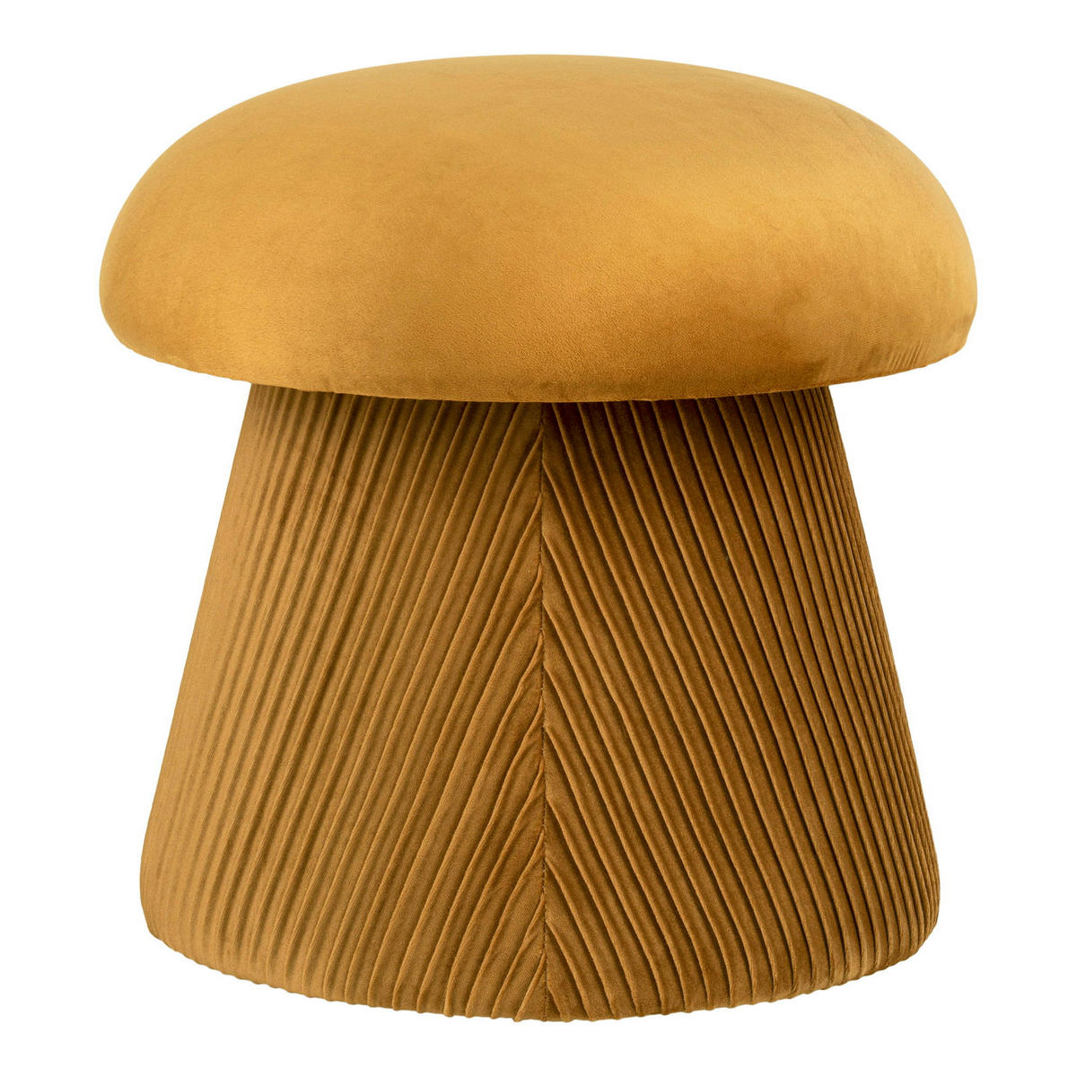 POUF Hampton MDF, Karton, Textil Ocker - Dunkelgelb, Textil (39/42/39cm) - tinkaro