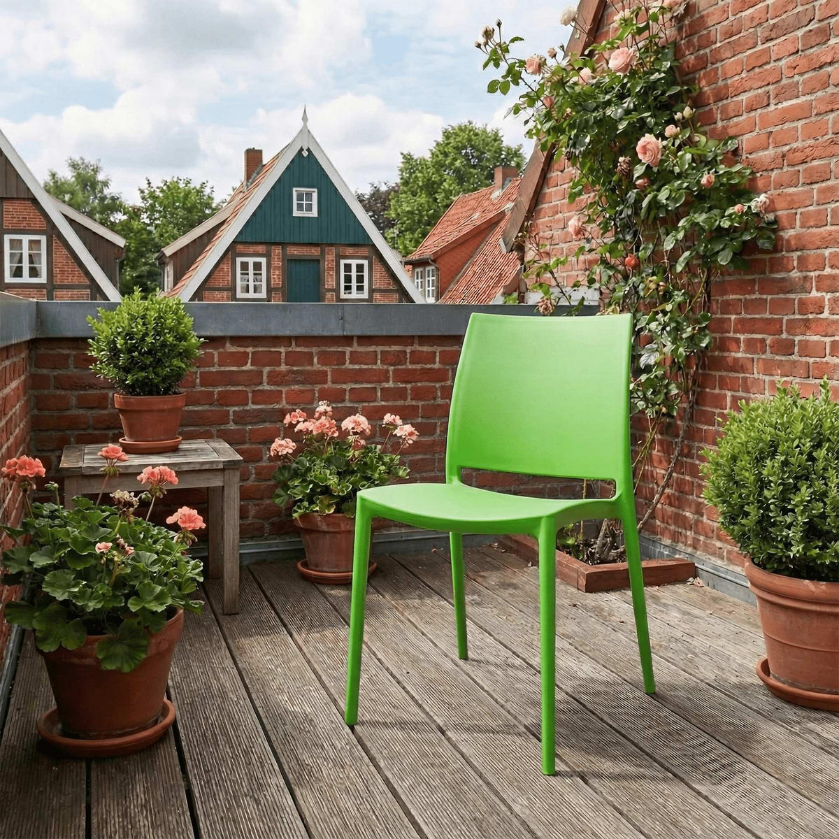 GARTENSTUHL Kunststoff Grün - Grün, Kunststoff (42/81/49cm) - CLP