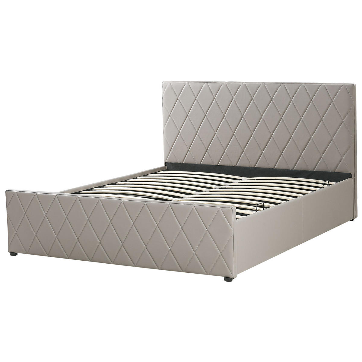 BETT mit Stauraum 180/200 cm Grau Rochefort - Taupe, Kunststoff (180/200cm) - Beliani