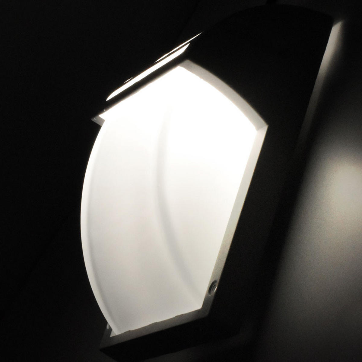 AUSSEN-WANDLEUCHTE Alu Schwarz - Schwarz, Glas (18/24.5/9.3cm)
