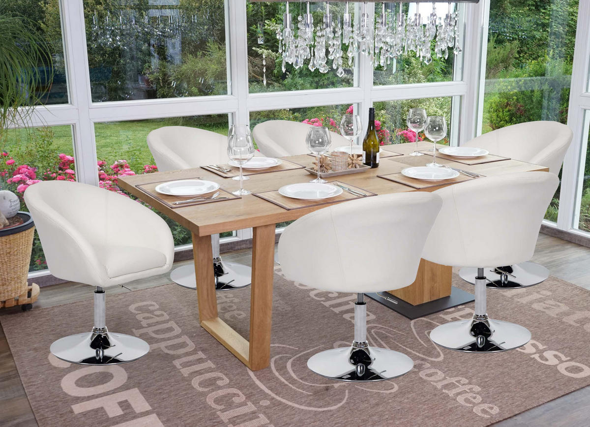 ESSZIMMERSTUHL Weiß 6er-Set - Weiß, Textil (59/90/60cm) - MCW