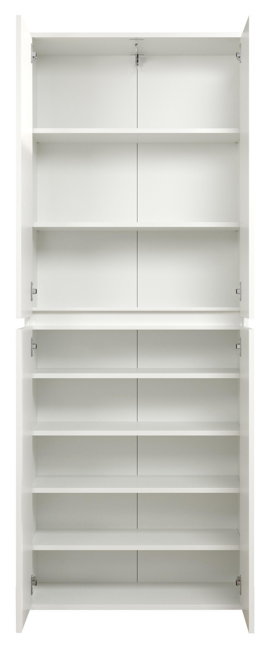 GARDEROBENSCHRANK weiß 74 x 191 cm, Schuhschrank 4-türig - Schwarz/Weiß, Holzwerkstoff/Kunststoff (74/191/34cm) - Top.Furn