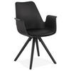 ESSZIMMERSTUHL Kunststoff und Holz im Skandinavischen Stil, Schwarz 58,5x50x82 cm - Schwarz, Kunststoff/Buchenholz (50/82/59cm) - KADIMA DESIGN