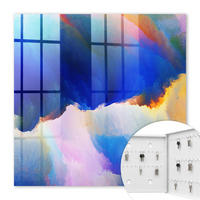 SCHLÜSSELBOX Weiß 30x30 cm – Türöffnung nach rechts - Farbexplosion - Blau, Metall (30/30/5cm) - TULUP