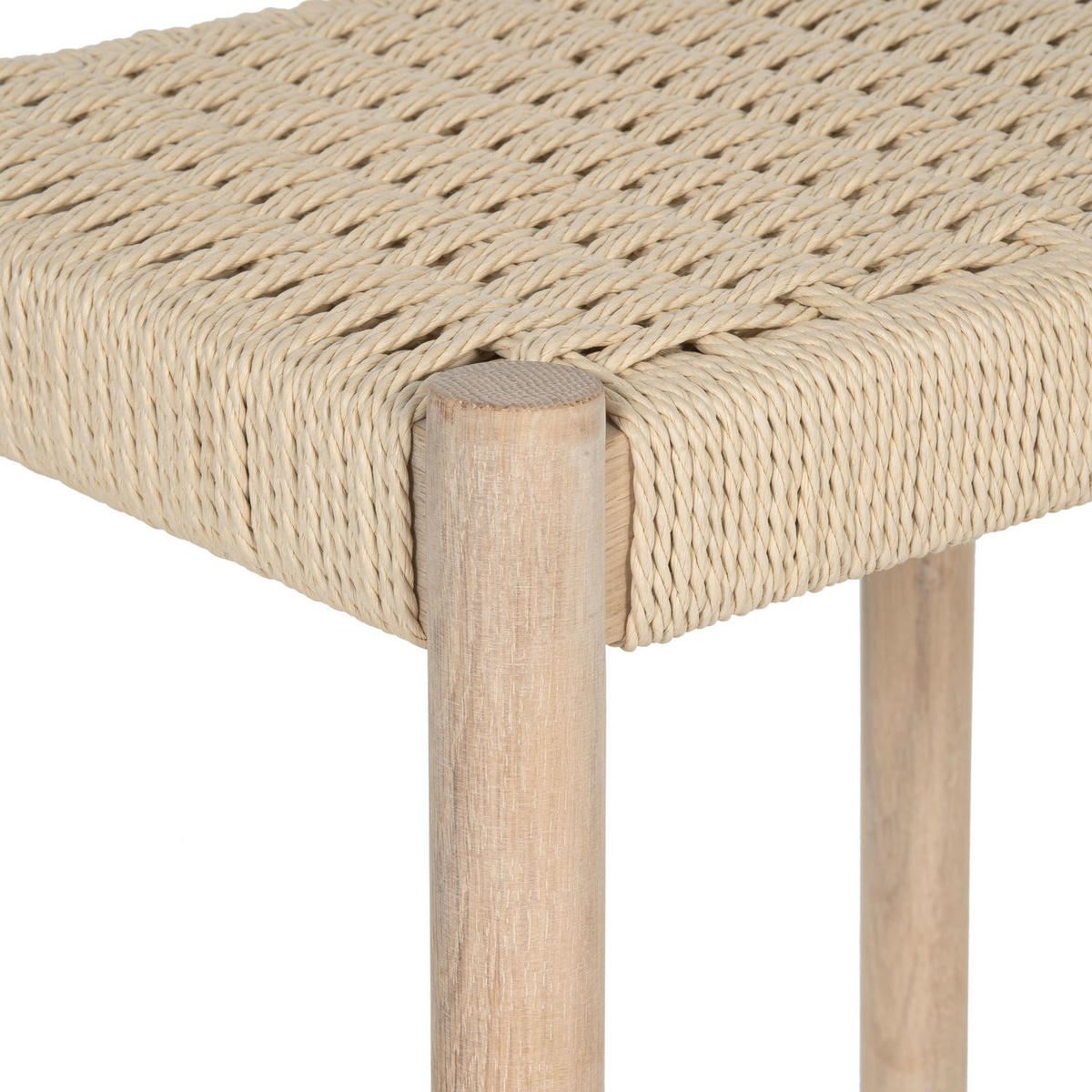 BARHOCKER-SET 2 Stück in Rattan / Eiche Eiche bianco - Eiche Bianco/Eichefarben, Holz/Papier (44/66/37cm) - Furnhouse