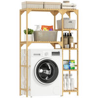 WASCHMASCHINENREGAL DE-10497 7 Ablagen, verstellbar Bambus - Naturfarben, Naturmaterialien (40/157/100cm) - ComfortXL