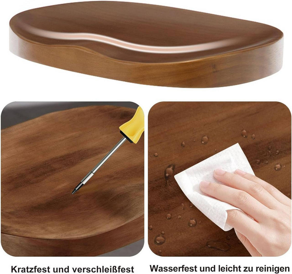 BARHOCKER 4er Set mit Sattelsitz, aus Massivholz, Braun - Schwarz/Braun, Holz/Metall (41.5/60/31.5cm) - Woltu