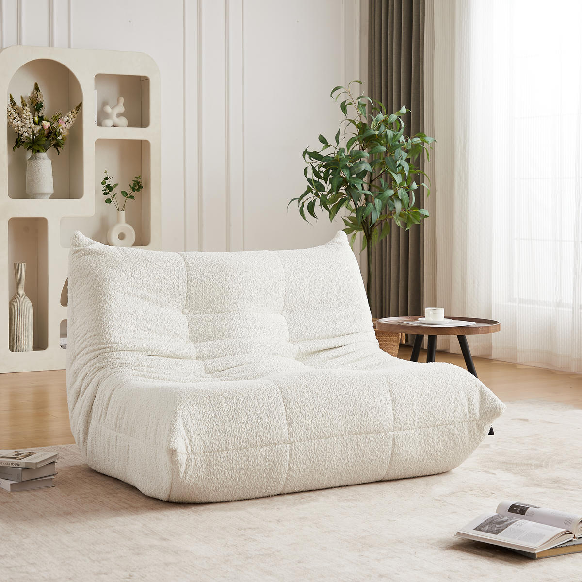 SITZSACK Chenille Beige - Beige, Textil (127/83/99cm) - WISHDOR