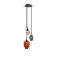 GALERIELEUCHTE Echos 3-flammig Mehrfarbig Ø 18/25cm - Multicolor/Schwarz, Glas (18/18/20cm) - s.luce