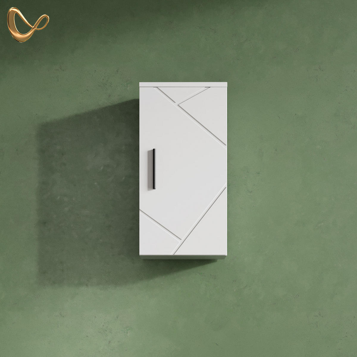 BADSCHRANK Ronco Weiß Hochglanz 30 x 59 cm - Weiß Hochglanz, Holzwerkstoff (30/59/24cm) - Livinity®