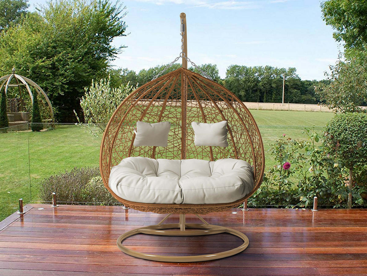 HÄNGESESSEL Olivia - Beige, Metall (132/200/120cm) - MIRJAN24