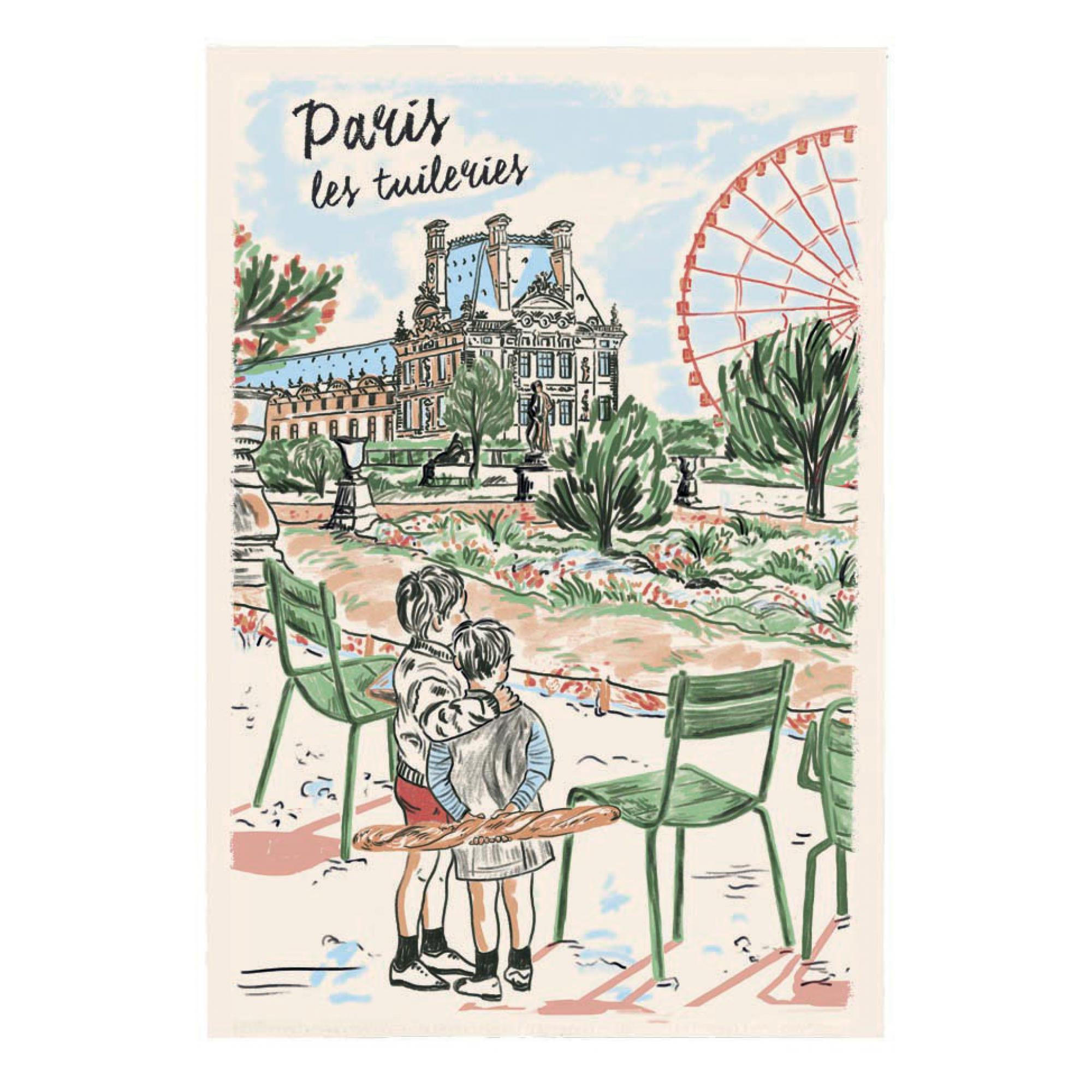 GESCHIRRTUCH Paris Les tuileries ekrü 48 x 72 cm - Weiß, Textil (48/72cm) - Winkler