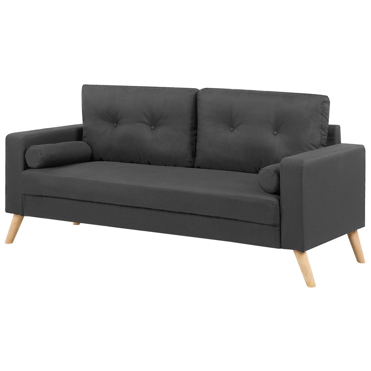 2-SITZER-SOFA Polsterbezug Dunkelgrau Kalmar - Dunkelgrau, Textil (182/88/74cm) - Beliani