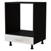 HERDUMBAUSCHRANK Essen D11K/60 Weiß Hochglanz / Schwarz Matt 60 / 50 / 82cm - Weiß Hochglanz/Schwarz, Holz/Holzwerkstoff (60/82/50cm) - Feldmann-Wohnen