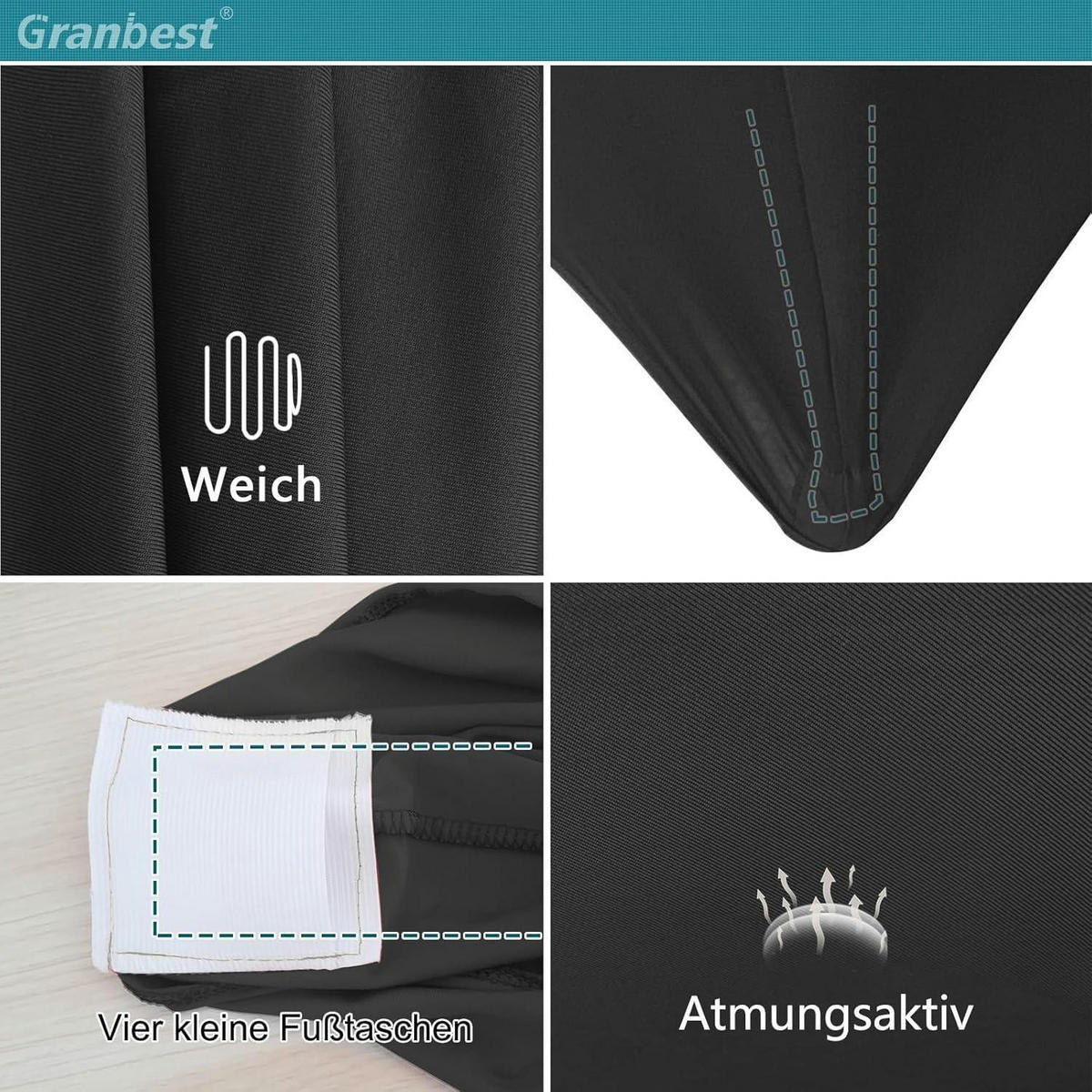 STEHTISCHHUSSEN 2er Set Schwarz Ø 80-85cm - Schwarz, Textil (85/85cm)