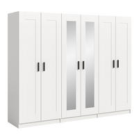 KLEIDERSCHRANKKOMBINATION VISBY (B/H/T: ca. 240/194/56 cm) in weiß/weiß - Weiß, Holzwerkstoff (240/194/56cm)