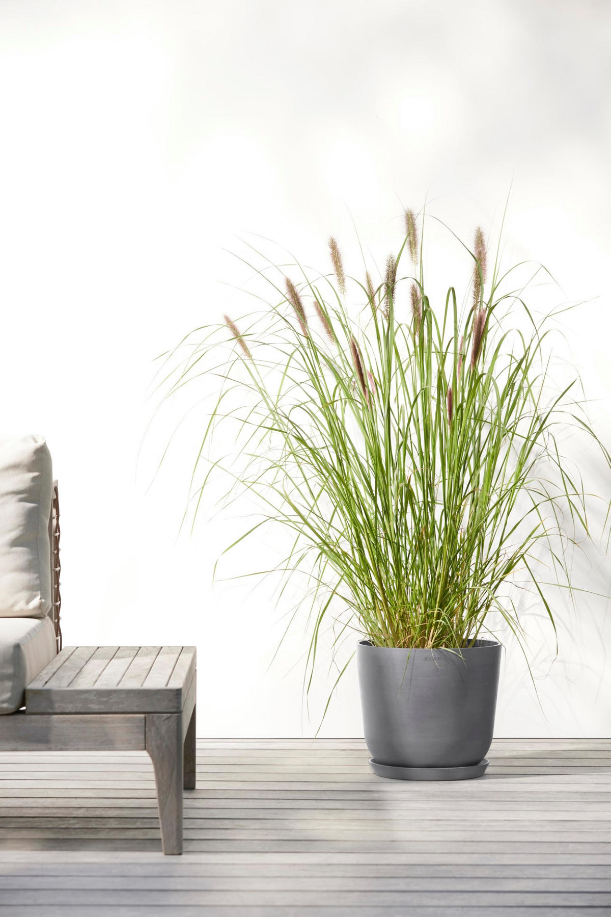 BLUMENTOPF Oslo 25/21,8 cm Grau - Grau, Kunststoff (25/21.8cm) - Ecopots