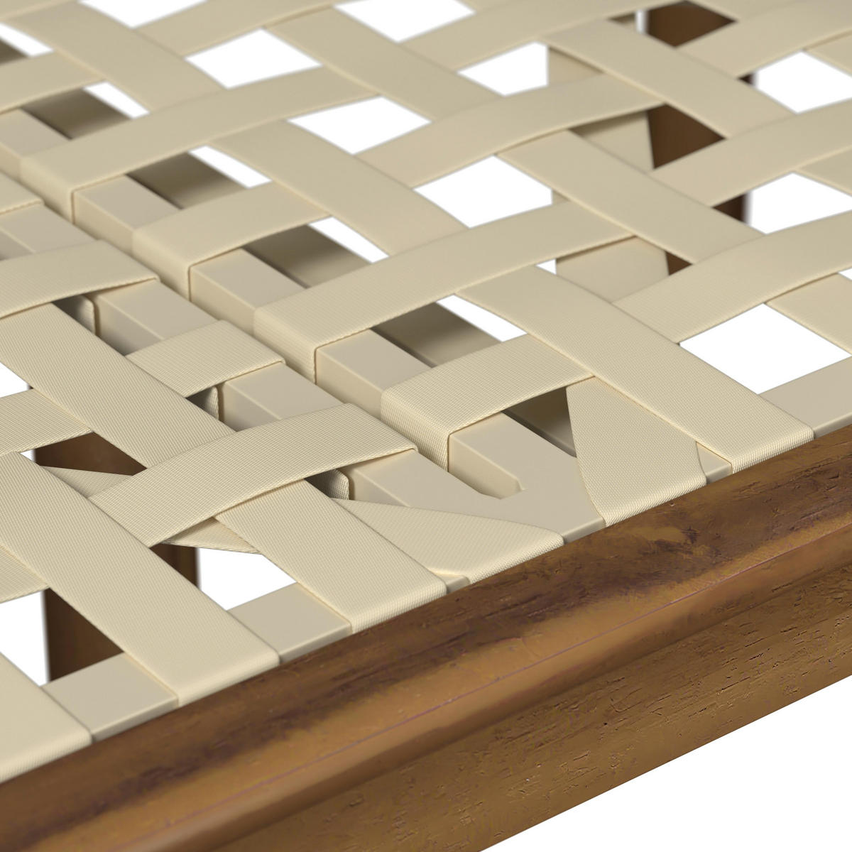 LOUNGEGARNITUR Belaya Weiß/Grau Holz/Outdoorstoff - Grau, Holz