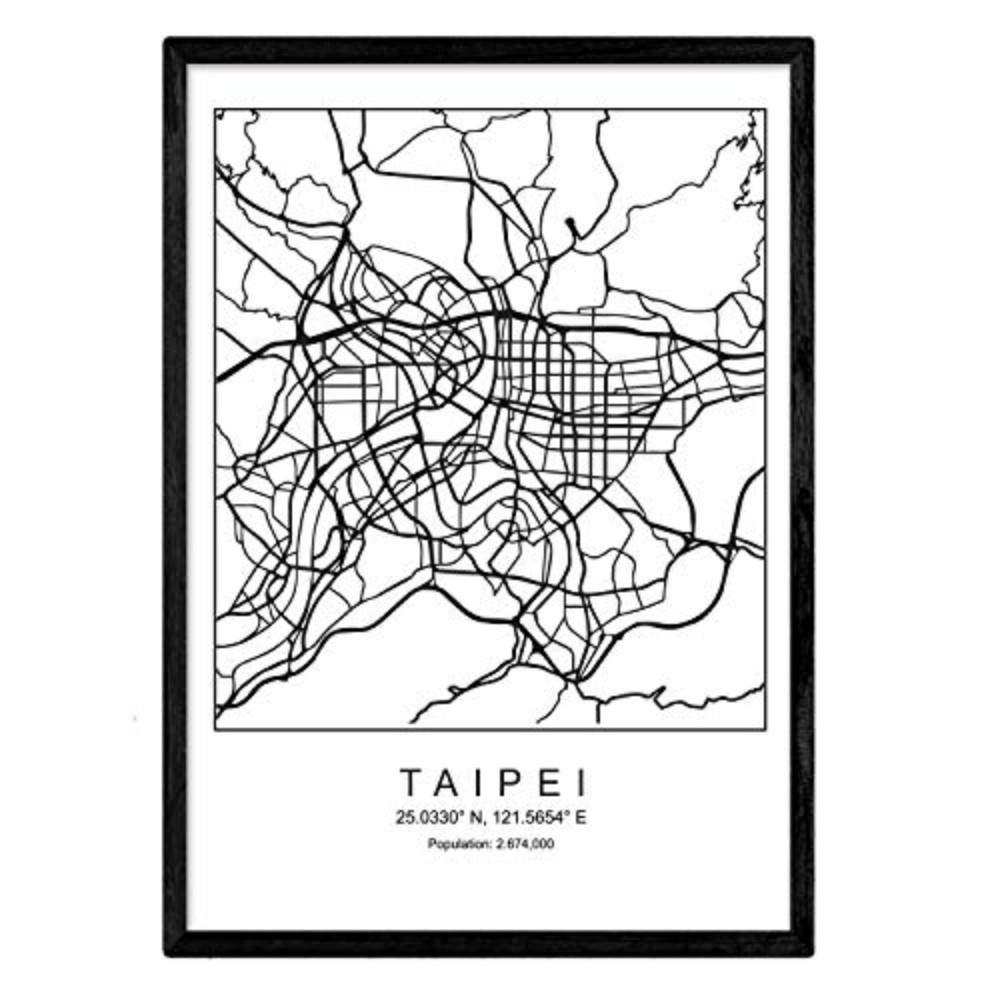 POSTER Taipei City Nordischen Stil A3 Rahmenlos - Klar, Papier (29.7/5/42cm) - Nacnic
