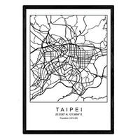POSTER Taipei City Nordischen Stil A3 Rahmenlos - Klar, Papier (29.7/5/42cm) - Nacnic