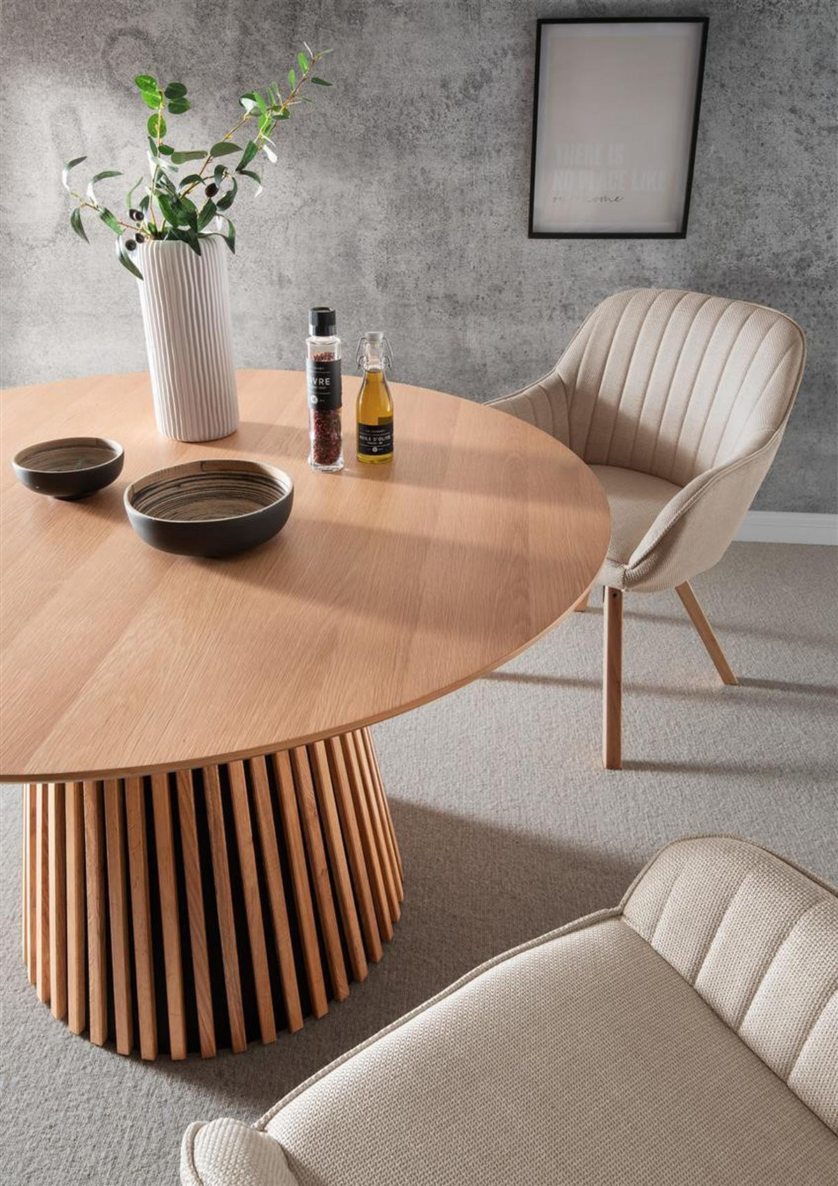 DININGTISCH Oria - rund 120 cm - Eichenholz natur - Braun/Naturfarben, Holz (120/120/75cm) - bene living