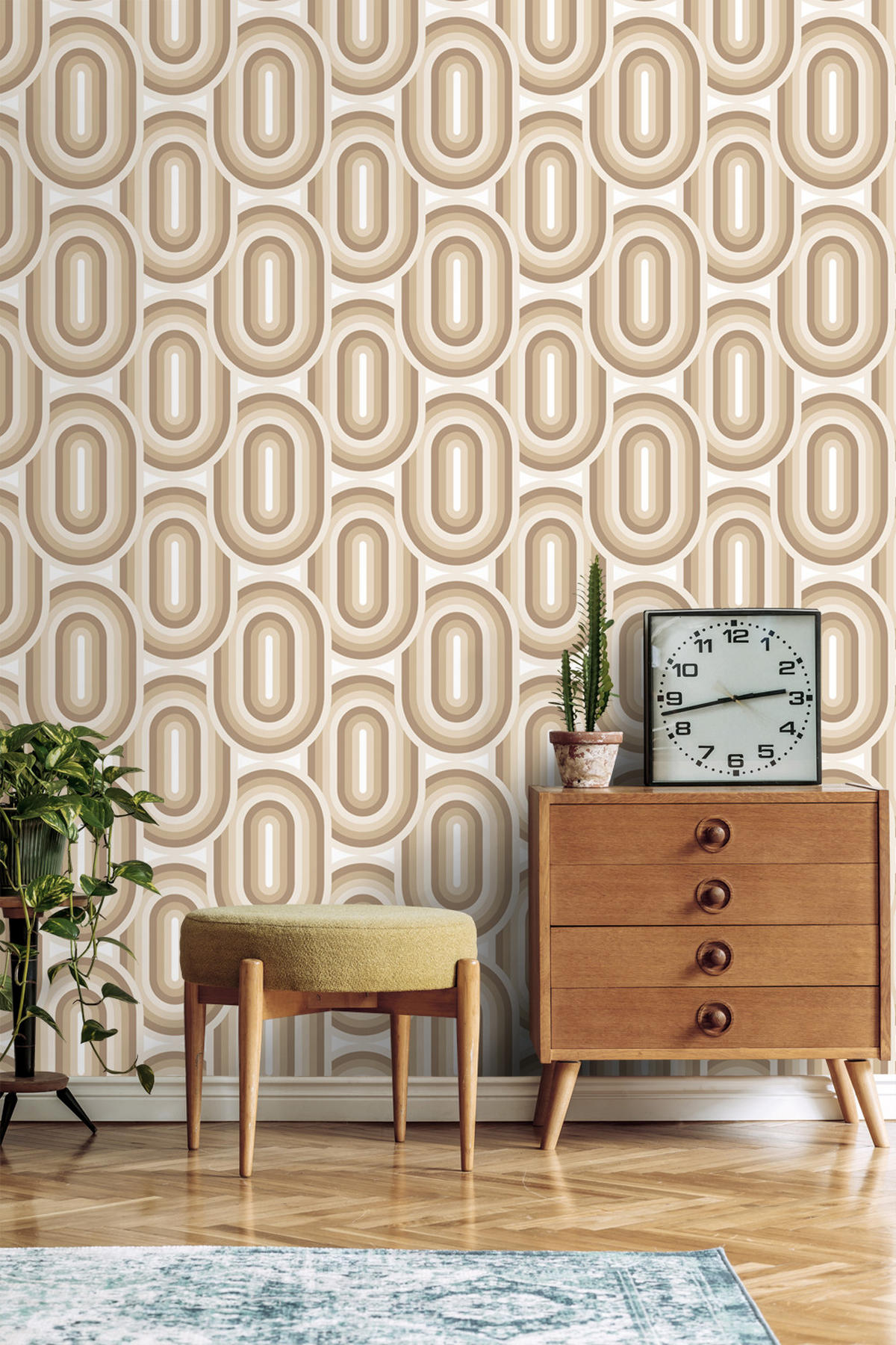 TAPETE Retro-Ornamente 53 cm x 10.05 m - Beige, Papier (53/1000cm) - ESTAhome