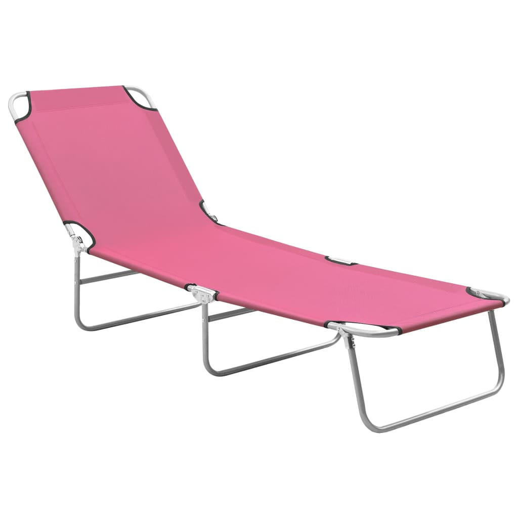 KLAPPLIEGE Stahl und Stoff Rosa - Pink, Textil (58/27/189cm) - furnicato