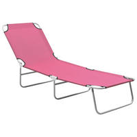 KLAPPLIEGE Stahl und Stoff Rosa - Pink, Textil (58/27/189cm) - furnicato