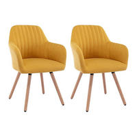 STUHL - 56cm x 58cm - Polyester - senffarben - ELEANA - Gelb, Textil (56/85/58cm) - Vente-Unique