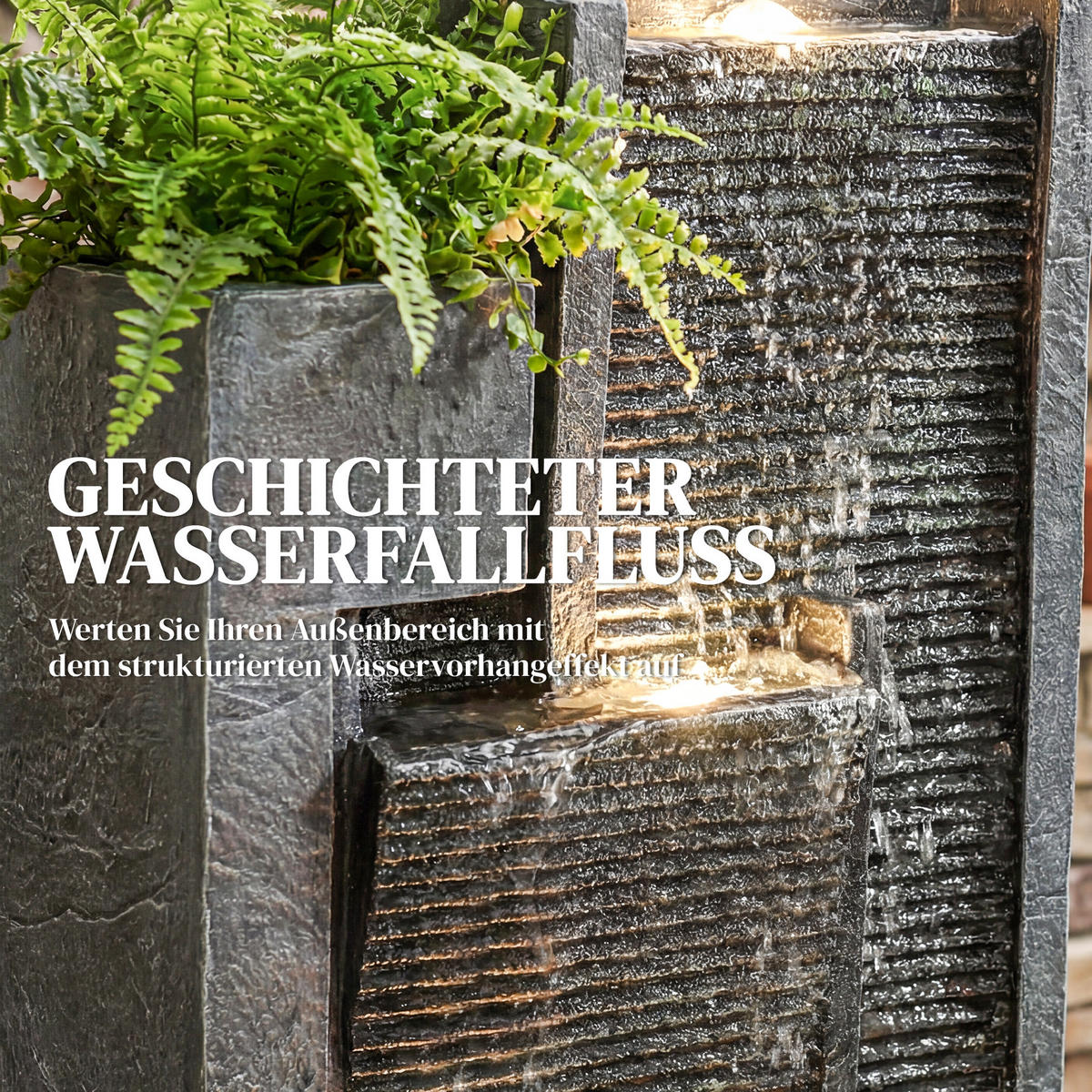 GARTENBRUNNEN Harz Dunkelgrau - Dunkelgrau, Kunststoff (38/19/101cm) - Outsunny