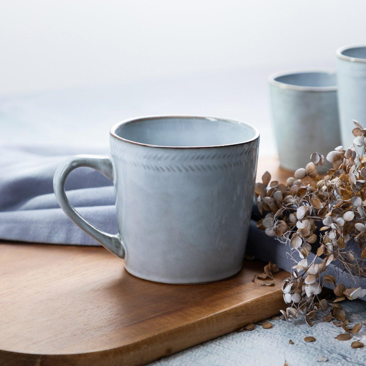 BECHER Bluejeans blau 0,4 l 6er-Set - Blau, Keramik (0.4L) - Homla