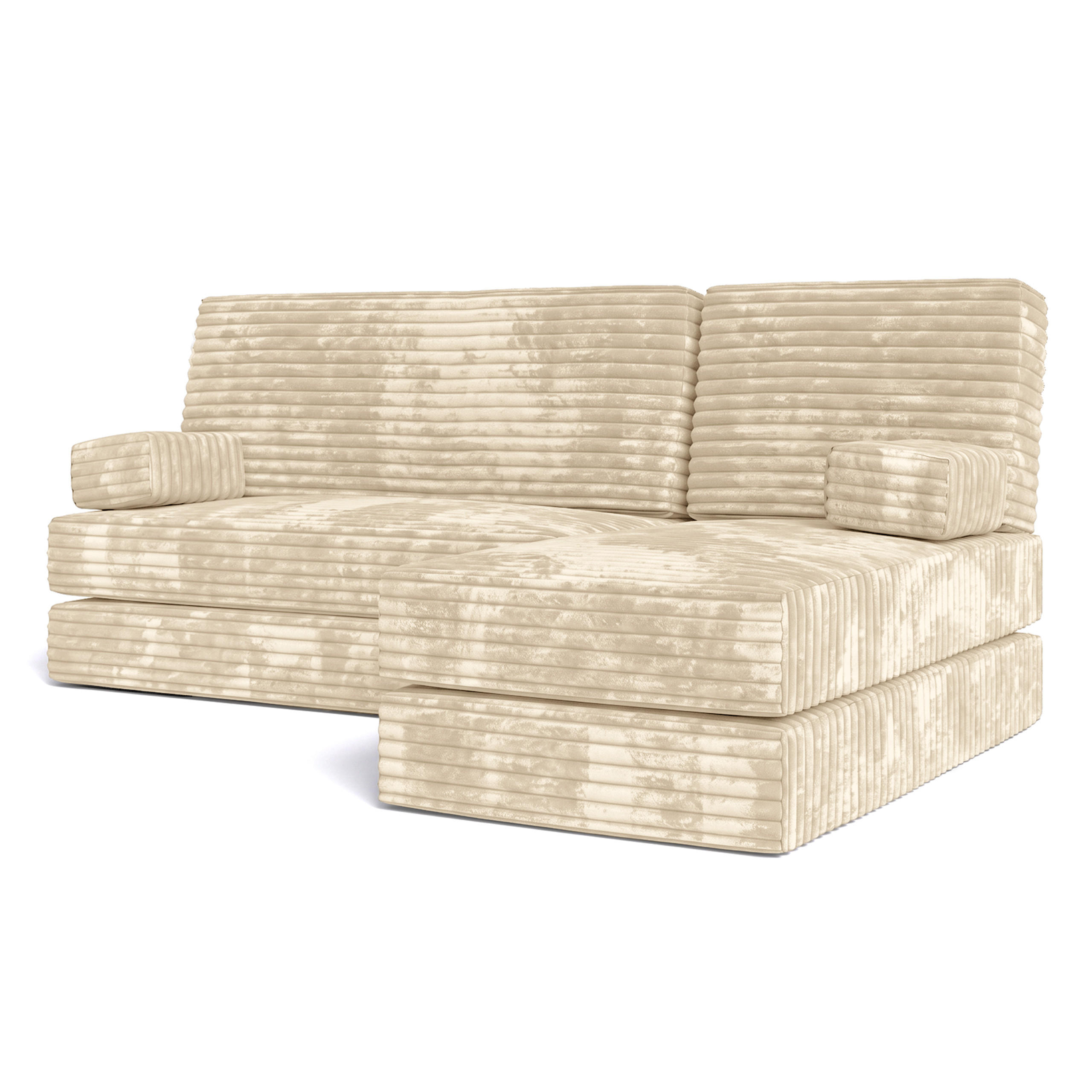 ROHOVÁ SEDAČKA NOTIA modulární Boneless pohovka s funkcí spaní, krémová TILIA 03 - krémová, textil (200/120cm) - MASSENO